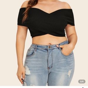 Plus Surplice Solid Tube Top
